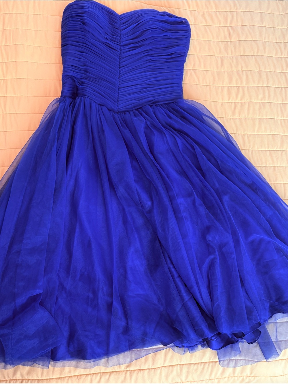 Royal Blue Vintage Strapless Tulle Party Dress